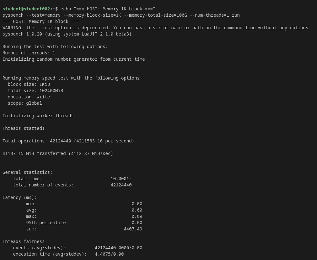 Host Memory test 1K