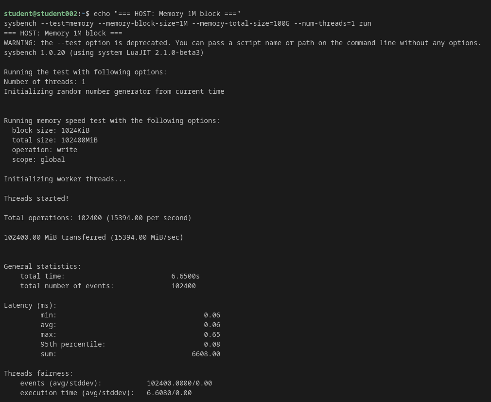 Host Memory test 1M